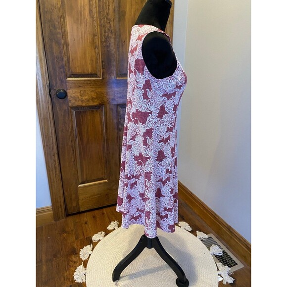 Perceptions Womans Size Petite Medium Fit & Flare Red /Cream Dress Summer Cruise - Picture 4 of 10